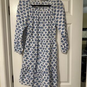 J. Crew Blue and White Patterned Dress